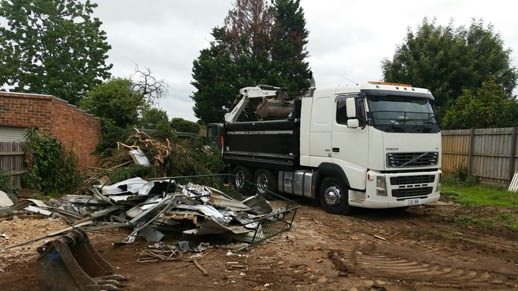 LNJ Excavation truck at job site